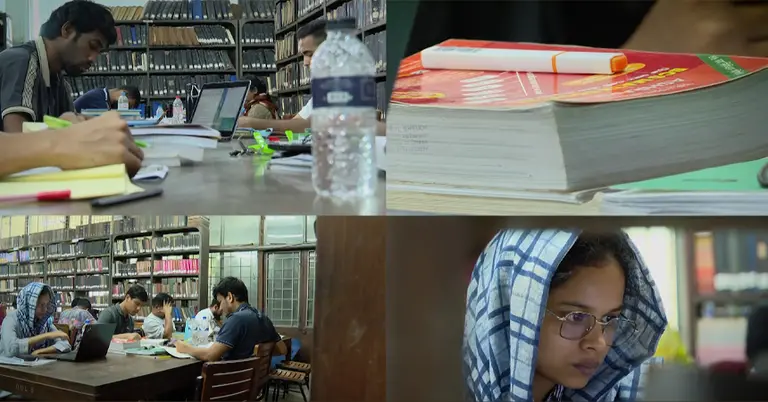 কেউ বই পড়ছে কেউ ল্যাপটপের স্ক্রিনে পড়ছেন